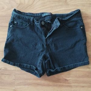 Black jeans shorts